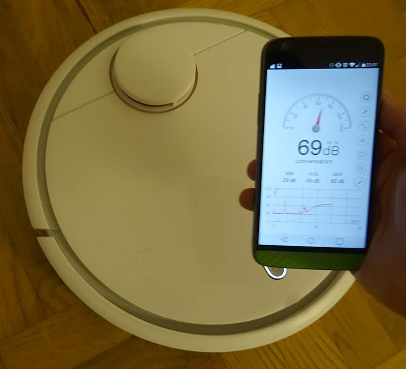 Xiaomi Mi Robot - volume sonore en décibels