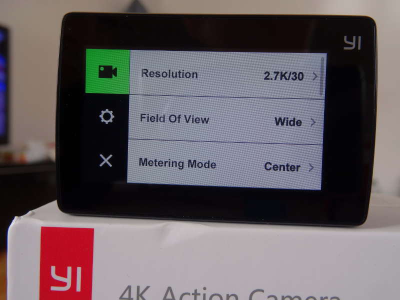 Test Xiaomi Yi Cam 4K - Menu de sélection de la résolution