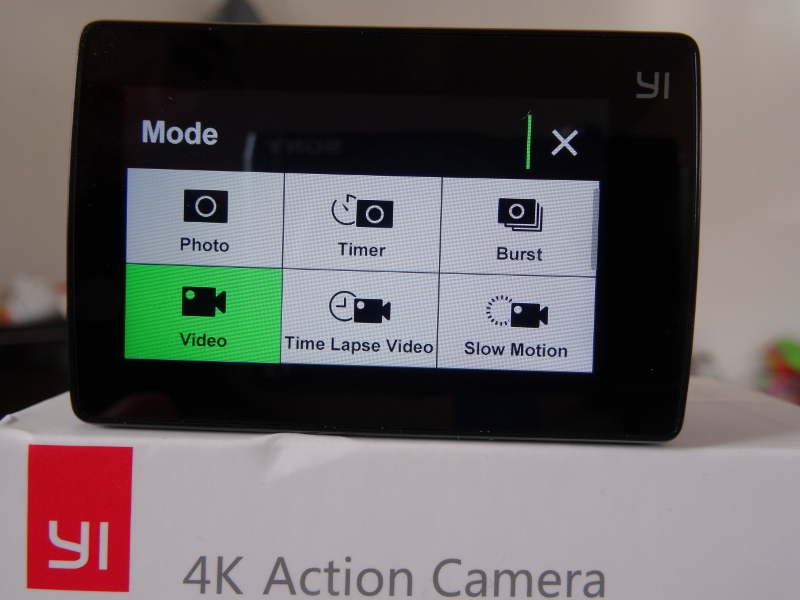 Test Xiaomi Yi Cam 4K - menu de sélection des fonctionnlités de la caméra