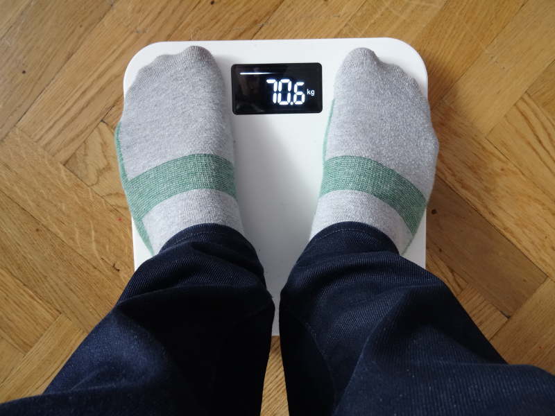 Yunmai Mini Smart Fat Scale - premier essai poids en kilo