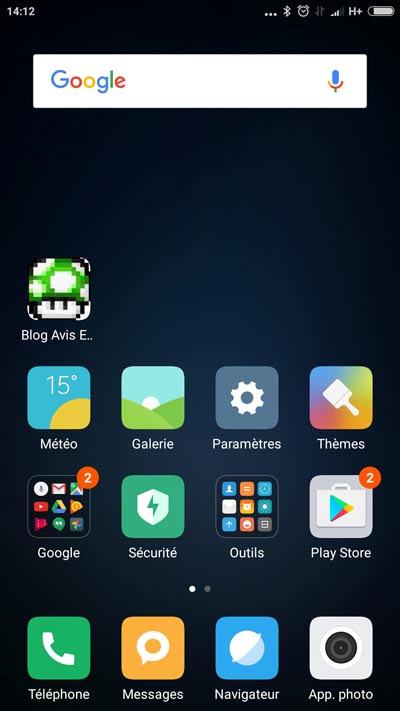 Test Xiaomi Mi5 - MIUI 8 écran d'accueil