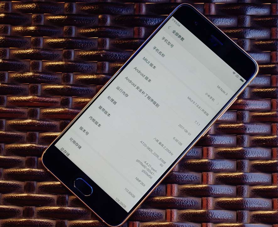 Xiaomi mi Note 3 - système d'exploitation MIUI