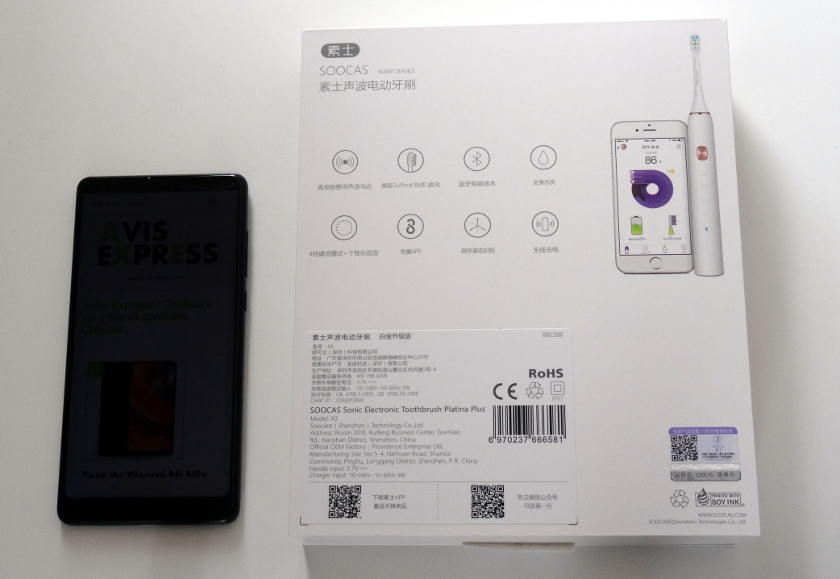 Xiaomi Soocas X3 brosse à dent électrique - derriere boite