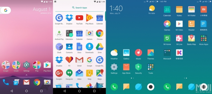 android one ou miui