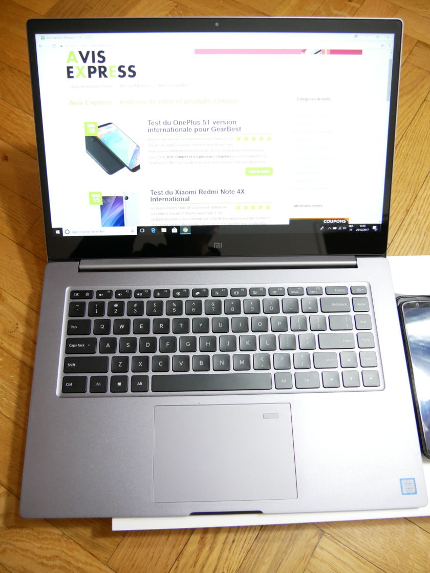Test Xiaomi Mi Notebook Pro écran site avis-express